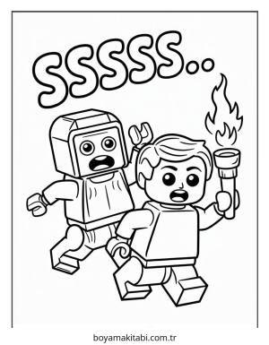 Lego boyama sayfası – el becerilerini geliştirir, boyama çalışması