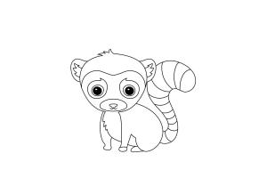 Lemur boyama sayfası, Lemur coloring page, Küçük Lemur, 