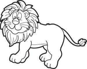 León boyama sayfası,  coloring page, Karikatür Aslan, 