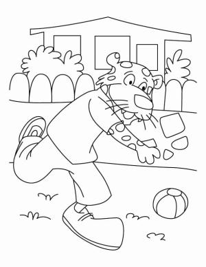 Leopar boyama sayfası, Leopards coloring page, Topla Oynayan Leopar, 