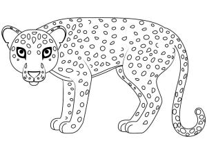 Leopar boyama sayfası, Leopards coloring page, Çocuklar için Leopar, 