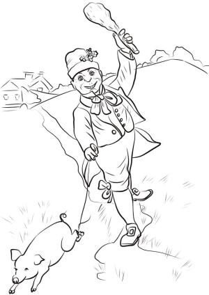 Leprikon boyama sayfası,  coloring page, Leprikon ve Bir Domuz çiz, 