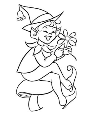 Leprikon boyama sayfası,  coloring page, Çiçekli bir Leprikon çizin, 