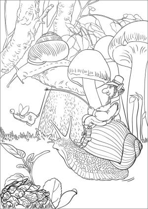 Leprikon boyama sayfası,  coloring page, Bir Salyangozun Üzerine Leprikon Çiz, 