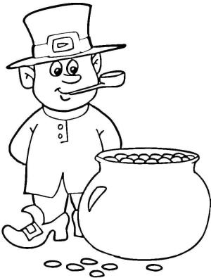 Leprikon boyama sayfası,  coloring page, Leprikon ve Altın Çömleği Çizimi, 