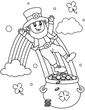 Leprikon boyama sayfası,  coloring page, Mutlu Leprikon çizimi, 