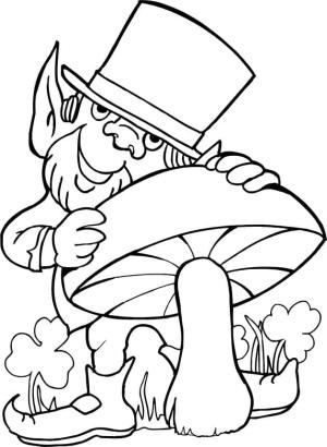 Leprikon boyama sayfası,  coloring page, Leprikon ve Bir Mantar çiz, 