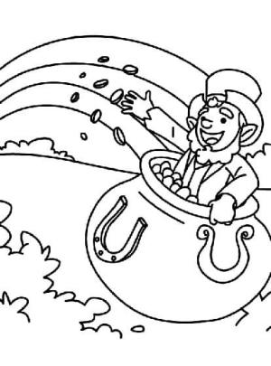 Leprikon boyama sayfası,  coloring page, Altın Tencerede Leprikon çiz, 