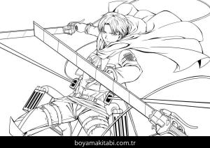 Levi Ackerman boyama sayfası – okul öncesi, evde etkinlik