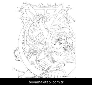 Levi Ackerman boyama sayfası – çocuk aktivitesi, PDF indir