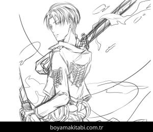 Levi Ackerman boyama sayfası – yaratıcılığı geliştirir, keyifli zaman