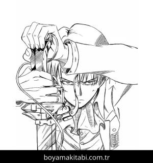 Levi Ackerman boyama sayfası – sevimli karakter, sanatsal çalışma