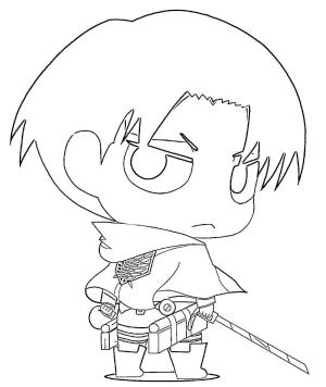 Levi Ackerman boyama sayfası,  coloring page, Chibi Levi Sevimli, 