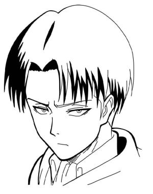 Levi Ackerman boyama sayfası,  coloring page, Yüz Levi Kızgın, 