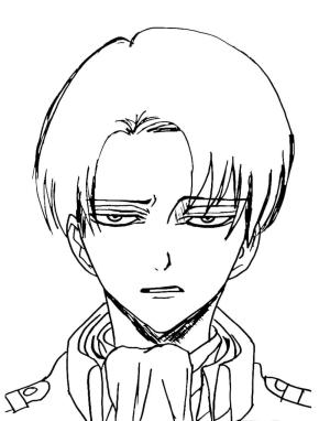 Levi Ackerman boyama sayfası,  coloring page, Sinirli Bir Yüz ile Levi, 