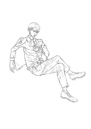 Levi Ackerman boyama sayfası,  coloring page, Güzel Levi, 