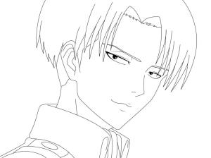 Levi Ackerman boyama sayfası,  coloring page, Yüz Levi Gülümseyen, 