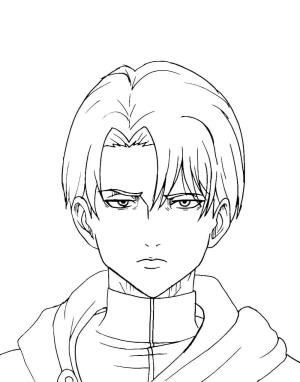 Levi Ackerman boyama sayfası,  coloring page, Yüz Levi Yakışıklı, 