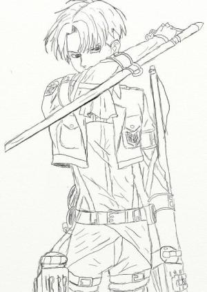 Levi Ackerman boyama sayfası,  coloring page, Yazdırılabilir Levi, 