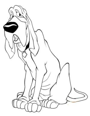 Leydi ile Sokak Köpeği boyama sayfası,  coloring page, Trusty adlı Bloodhound, 