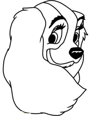 Leydi ile Sokak Köpeği boyama sayfası,  coloring page, Güzel Lady resmi, 