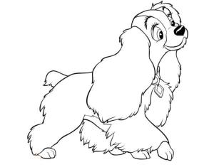 Leydi ile Sokak Köpeği boyama sayfası,  coloring page, Altın Cocker Spaniel Lady Adında, 