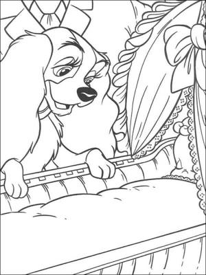 Leydi ile Sokak Köpeği boyama sayfası,  coloring page, Güzel Lady, 