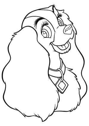 Leydi ile Sokak Köpeği boyama sayfası,  coloring page, Cocker Spaniel cinsinin güzel Lady, 