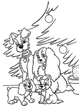 Leydi ile Sokak Köpeği boyama sayfası,  coloring page, Leydi ile Sokak köpeği görseli yazdırılabilir, 