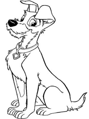 Leydi ile Sokak Köpeği boyama sayfası,  coloring page, Tramp Adındaki Evsiz Köpek, 