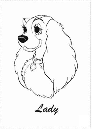 Leydi ile Sokak Köpeği boyama sayfası,  coloring page, Lady resmi, 