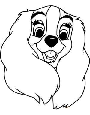 Leydi ile Sokak Köpeği boyama sayfası,  coloring page, Sevimli Cocker Spaniel Lady, 