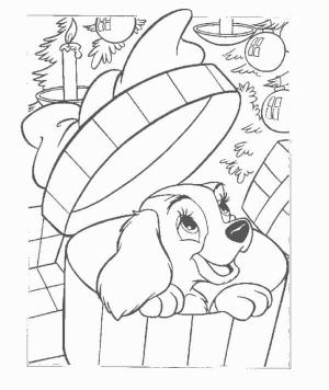 Leydi ile Sokak Köpeği boyama sayfası,  coloring page, Kutuda Yaşayan Hediye, 