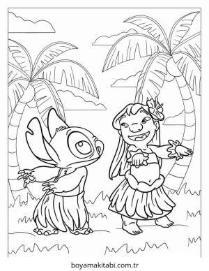Lilo and Stitch boyama sayfası – boyama etkinliği, çocuk aktivitesi