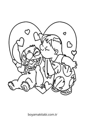 Lilo and Stitch boyama sayfası – evde etkinlik, ücretsiz yazdır