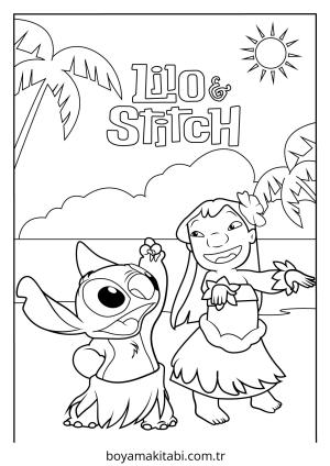 Lilo and Stitch boyama sayfası – kolay boyama, eğitici aktivite