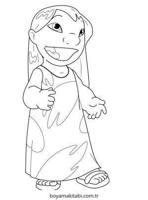 Lilo and Stitch boyama sayfası – sevimli karakter, sanatsal çalışma