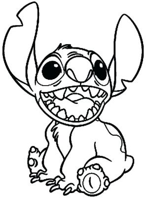 Lilo & Stitch boyama sayfası,  coloring page, Stitch Sitting And Smiling, 