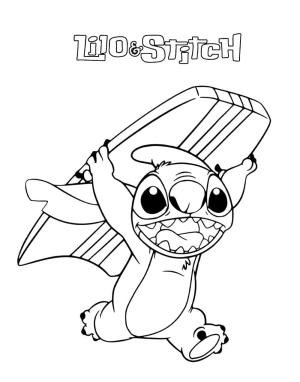 Lilo & Stitch boyama sayfası,  coloring page, Dikiş Ve Sörf Tahtası, 