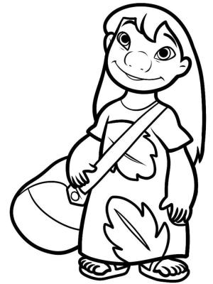 Lilo & Stitch boyama sayfası,  coloring page, Güzel Lilo Tatlı, 