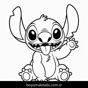Lilo & Stitch boyama sayfası – sevimli karakter, sanatsal çalışma