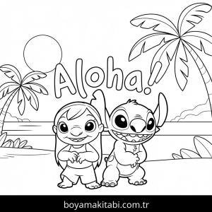 Lilo & Stitch boyama sayfası – çocuklar için, çizgi film temalı