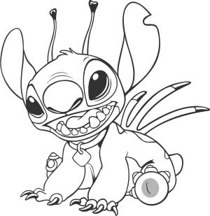 Lilo & Stitch boyama sayfası,  coloring page, Funny Stitch, 