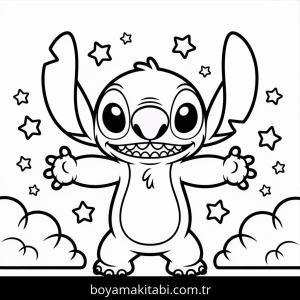 Lilo & Stitch boyama sayfası – el becerilerini geliştirir, boyama çalışması