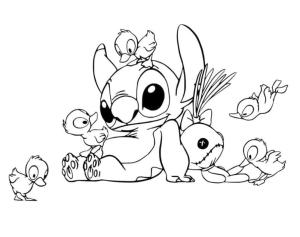 Lilo & Stitch boyama sayfası,  coloring page, Dikiş Ve ördek Yavrusu, 