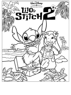 Lilo & Stitch boyama sayfası,  coloring page, Lilo Ve Dikiş Sahilde, 