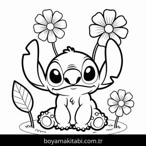 Lilo & Stitch boyama sayfası – basit çizim, kolay boyama