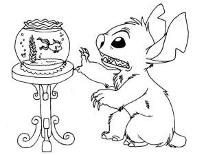 Lilo & Stitch boyama sayfası,  coloring page, Dikiş Ve Japon Balığı, 