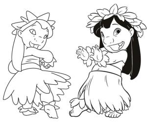 Lilo & Stitch boyama sayfası,  coloring page, Lilo Dansı, 