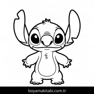 Lilo & Stitch boyama sayfası – çizgi film temalı, basit çizim